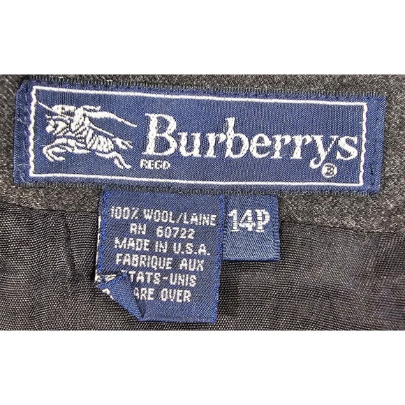 Vintage Burberrys Of London Skirt Gray Wool Pencil Career WOMENS SIZE 14P - Picture 9 of 10